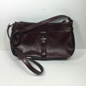 Etienne Aigner Retro Maroon Leather‎ HandBag Purse Crossbody Pockets Zipup